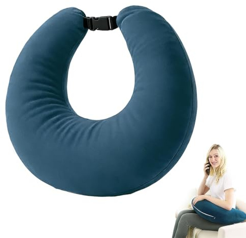 DBAATTZ Ergonomisk spelarmkudde, virkkudde, stödkudde, knäkudde, läskudde, läskudde, spelkudde för säng, stor armstödskudde, för arbete och virkning, mörkblå