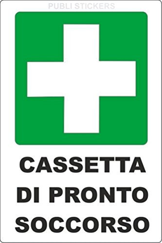 PUBLI 2000 TARGHETTA ADESIVA 'CASSETTA DI PRONTO SOCCORSO' 10x15cm. SEGNALETICA DI EMERGENZA IN VINILE PROFESSIONALE, RESISTENTE, UTILIZZABILE ANCHE PER ESTERNO.