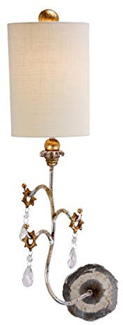 Elstead Lighting Wall Light, Silver & Cream Patina