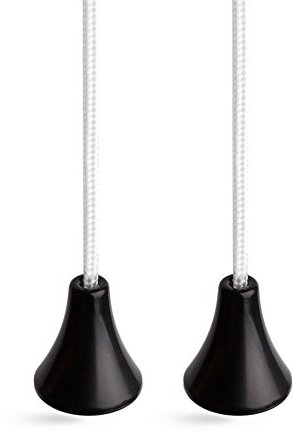 Bathroom Light Ceiling Switch Pull Cord String Twin Pack. Contemporary Colours, from Sleeklight™ (Jet Black)