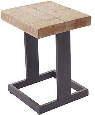 Mendler Sitzhocker HWC-A15, Hocker Fußhocker Holzhocker, Tanne Holz rustikal massiv MVG-Zertifiziert 48x36x32cm