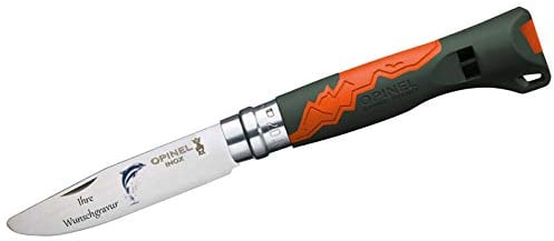 OPINEL Kindermesser, OUTDOOR JUNIOR N° 7 (orange, Delfinmotiv, mit Namensgravur, N° 07)