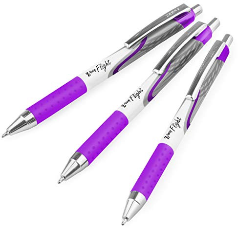 Zebra Classic Z-Grip Lot de 3 stylos à bille Violet 1,2 mm