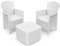 Dmora - Outdoor-Lounge-Set Napoli, Gartenkomposition mit 2 Sesseln und 1 Aufbewahrungstisch, Lounge mit Rattan-Effekt, 100 % Made in Italy, Weiß