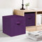 HomeSailing EU Unit Storage Box Cube for Clothes Laundry Wardrobe Underwear Storage Organiser Bedroom Kids Toys Canvas Storage Box Bin Fabric Collapsible with Handle (x4, Dark Purple)