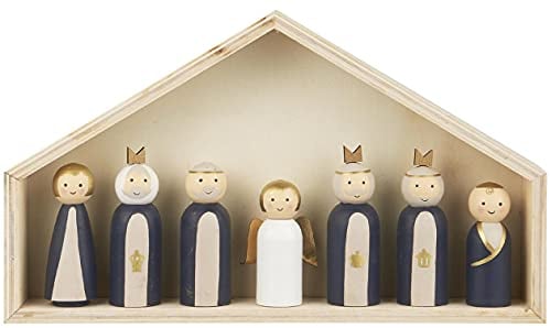 IB Laursen Weihnachts Krippe mit 7 Holz Figuren Set Krippen Weihnachten Deko