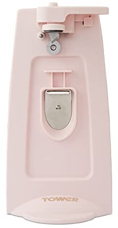 Tower T19031PNK Cavaletto 3-in-1 Electric Can Opener with Knife Sharpener and Bottle Opener, 70W, Marshmallow Pink and Rose Gold