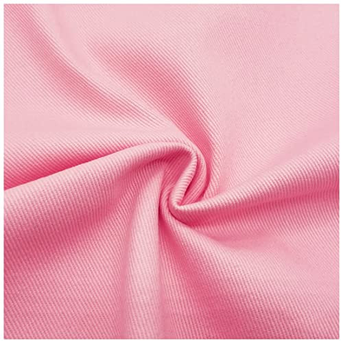 Einfarbig Denim Jeansstoff 100% Baumwolle 150cm Breit Nicht Dehnbarer Jeansstoff zum Nähen, Kleidung, Jacken, Hüte, Taschen, Heimtextilien(Size:50cm,Color:Rosa)