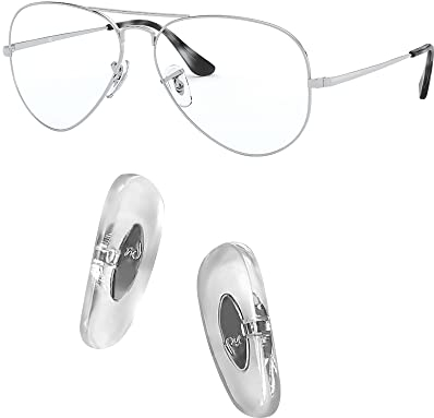 HiCycle2 Ray-Ban Ersatz-Nasenpads für Aviator, Bonus-Sonnenbrillentasche, farblos, 14mm, Unisex-Erwachsene, Klassisch, Wrap-Around, Kunststoff, Reparatur-Set für Sonnenbrillen