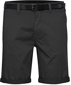 Blend 20715128 Herren Chino Shorts Bermuda Kurze Hose mit Gürtel Chinoshorts mit Stretch Regular Fit, Größe:2XL, Farbe:Black (194007)