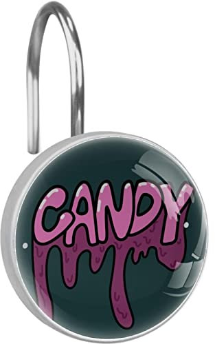 Candy Duschvorhanghaken Ringe, Duschhaken für Badezimmer Duschstangen Vorhänge, 12 Stück Haken