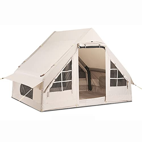 Aufblasbares Glamping-Zelt, einfacher Aufbau mit Pumpe, Oxford-Campingzelt, 4–6 Personen, große Zelte für Camping-Erwachsene, wasserdichtes Luftzelt (400 * 300 * 200cm)