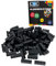 CMC imports 200 Klemmbausteine Bausteine Grundbausteine 1x4 Noppen Kompatibel 4 Noppen Bricks 34 vers. Farben (650 - Schwarz)