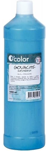 Flacon de 1L de gouache liquide O'COLOR easywash cyan