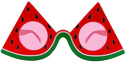 Oblique Unique® Brille Partybrille Spaßbrille Sonnenbrille für Geburtstag Jubiläum Party Fasching Karneval Accessoire (Brille Melone - Rot)