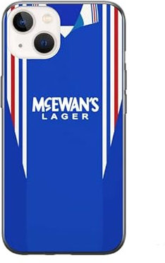 Rangers Retro Home Shirt Hard Silicone Rubber Phone Case Cover for iPhone 7 8 XR 11 12 13 14 SE (choose model in order detials) (iPhone 12 & 12 Pro)