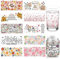 arricraft 10 Stück 10 Stile UV DTF Cup Wrap Transfer Aufkleber, Blumen-PVC-Glasbecher-Transferpapier, Inspirierende Worte Rub On Sticker Butterfly Cup Wrap Sticker Wasserfeste Rub-Decals