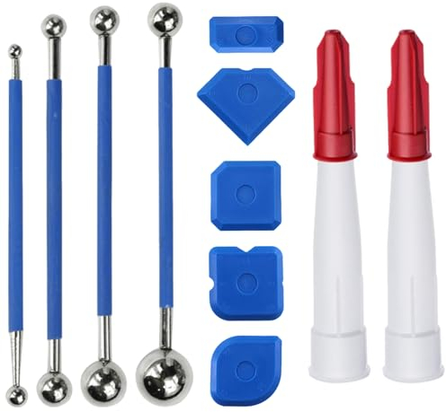 13pcs Professional Sealant Finishing Tool Kit Stainless Steel Caulking Tools Silicone Smoothing Tools Grout Finishing Tools Set for Bathroom Kitchen Floor Corner Shoveling Glue and Beautifying Seams