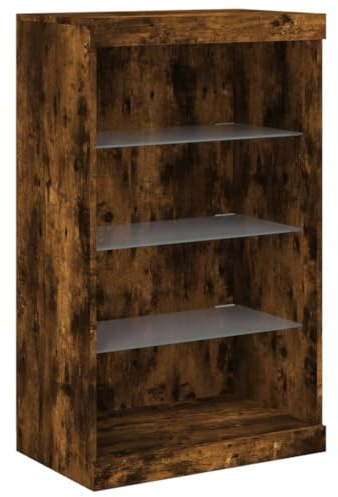 vidaXL Sideboard mit LED-Leuchten Räuchereiche 60,5x37x100 cm