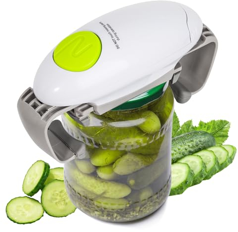 Electric jar opener for seniors, One touch automatic smart jar bottle lid openers for seniors with weak arthritis hands, Powerful hands free jar bottle opener, kitchen gadget