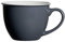 Ritzenhoff & Breker Doppio Jumbotasse, Jumbo Obere, Milchkaffee Obertasse, Ober Tasse, Geschirr, Porzellan, Anthrazit, 350 ml, 430240, 6 Stück