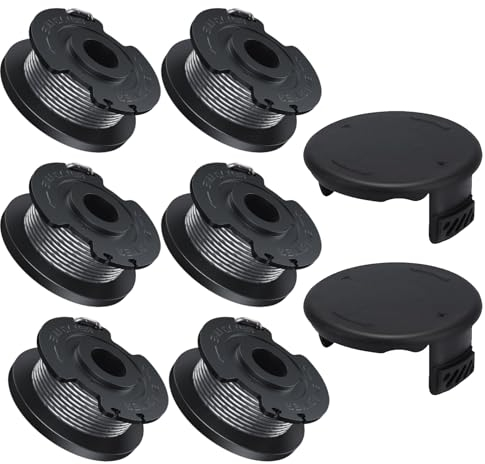 hipyzzz Fadenspule F016800569 Für Bosch Rasentrimmer Akku EasyGrassCut 23/26/18/18-230/18-260/18-26 Ø1.65mm Länge 4.9m(6 Spulen + 2 Spulenabdeckung)