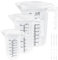 CAREDGO Vaso Medidor de Laboratorio, 3 Jarras Medidoras de Líquidos de 100 ml 250 ml 500 ml y 3 Palos Agitadores 3 Cuentagotas Vaso Medidor de Plástico con Tapa para Cocina Repostería