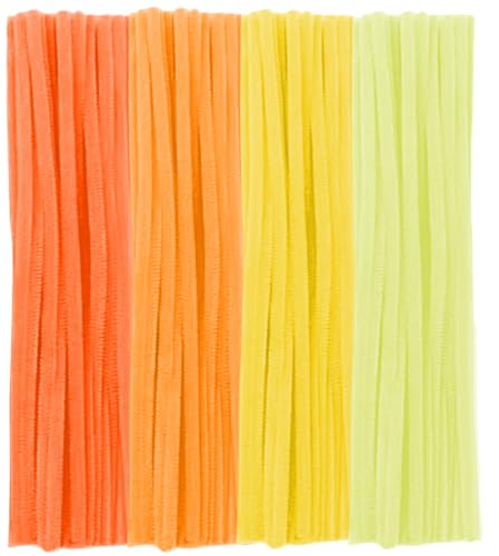 100 Stück Pfeifenreiniger, Gelb Serie Pfeifenreiniger Chenilledraht 30cm, Pfeifenputzerdraht für Handwerk DIY Craft Projekte Chenilledraht Biegeplüsch zum Basteln und Dekorieren Pipe cleaner yellow