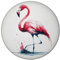 Rosa Flamingo Magnet rund Pinker Vogel mit Langen Beinen Tropisches Gefieder Schnabel Magnet für Zuhause