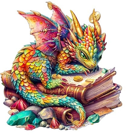 Holzpuzzle Erwachsene, 240 Teile Juwel Drache Holz Puzzle Erwachsene, 34x32cm Wooden Puzzle, Unregelmäßige Einzigartige Puzzle, Holzpuzzle Tierform, Holz Puzzle Mit Geschenkbox Aus Holz