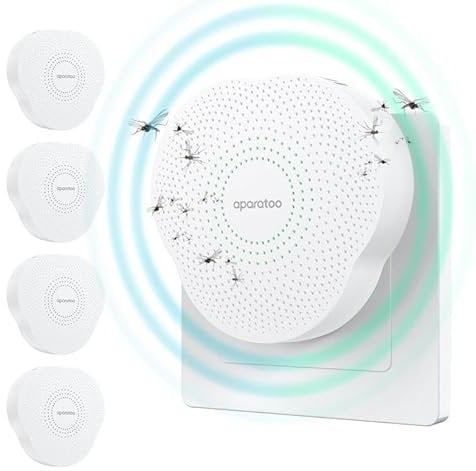 Repelente de plagas ultrasónico de 4 Paquetes, Repelente electrónico de Insectos, Repelente de Ratones y plagas enchufable, repelentes de Uso en Interiores para Hormigas, Moscas, Avispas, Mosquitos
