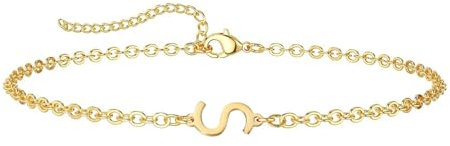 ZENGSING Buchstaben Armbänder Damen Mädchen Brief Initial Armband Einstellbar Elegante Armbänder A-Z Capital Initial Charme Armband Gold Armband Geschenke für Frauen Mädchen (S)