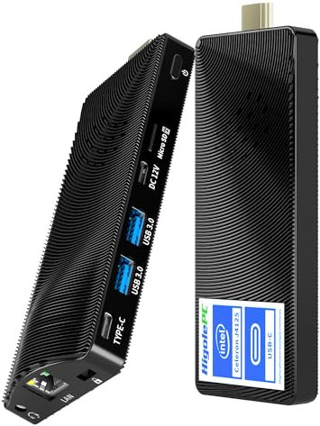 HEIGAOLAPC Mini PC Stick Win 10, Mini Ordinateur Portable, Fanless Mini Tour PC, Pentium N4200 4GB 128GB eMMC (1.1 GHz), USB 3.0 X 2, 4K 60Hz, HDMI WiFi BT 5.0, pour Entreprises, Maison