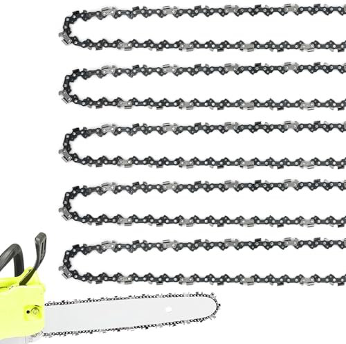 5 Pack 16 Inch Chainsaw Chain 56 Drive Links 3/8 LP Pitch .050 Gauge Fit Craftsman S160, Poulan, Ryobi RY3716, Echo CS-280, Husqvarna, Greenworks- S56