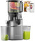 AMZCHEF Automatic Cold Press Juicer Machines 250W Free Your Hands -135MM Opening and 1.8L Capacity Slow Juicers for Whole Fruit and Vegetable, with Triple Filter, Safety Lock, Classic Grey