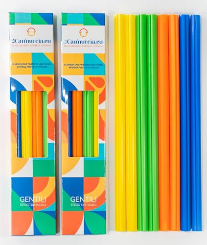 Pailles réutilisables en plastique, lot de 8 pièces, design ouvrable pour un nettoyage facile, 2 pièces pour 4 couleurs, lavables au lave-vaisselle (mix colour)