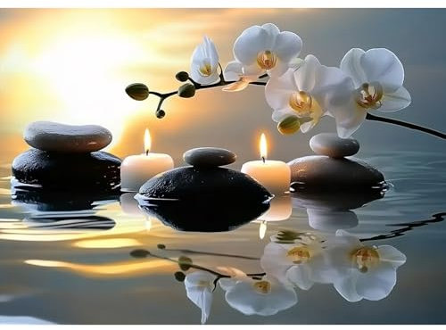 MXJSUA Orchideen Diamond Painting Erwachsene, Orchideen Diamant Painting Bilder 30x40cm 5d Diamond-Painting Geeignet Als Geschenk, Zur Entspannung und Als Wanddeko