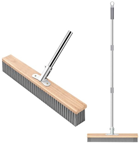 Drahtbesen, 40 cm Drahtbesen zur Moosentfernung mit Stiel, Edelstahl Unkraut-Bürste, Stahldrahtbesen, Stahlbesen Stahlbürste Reinigungswerkzeug für Deck, Garten, Dusche, Wand, Wand und Terrasse