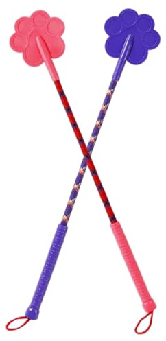 BEAHING 2pcs Hundetrainingsstift, 16, 5-Zoll-Gummi-Hundetraining-Werkzeuge mit Nicht rutschem Griff, Pflaumenklaue und Lanyard, niedlicher Stock für Welpenkatze, Clicker