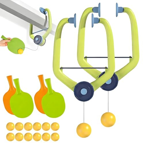 Tür-Ping-Pong-Spiel Für Kinder Und Erwachsene, Komplettes Tür-Ping-Pong-Spielset, Mit Einstellbarer Schnur Und Leichten Bällen, Für Kinder Zum Entwickeln Von Tischtenniskenntnissen Innen(2SET)