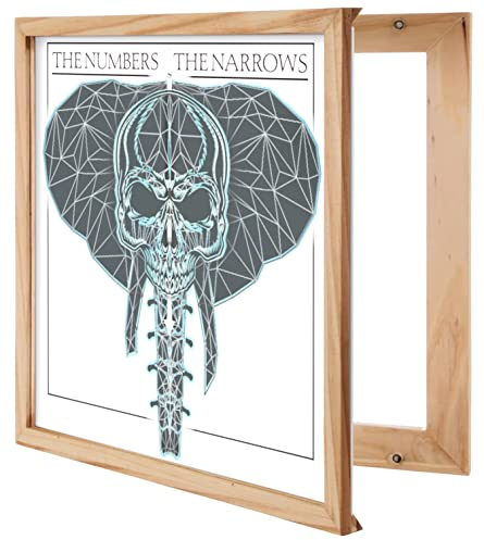KAIU Vinyl Record Frame – Wall-Mount Flip Frame for 12 LPs – Solid Wood & Clear Acrylic Album Cover Display for LP Vinyl - Natural