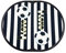FitFeet Soccer Mania - Tappetino poggiapiedi spogliatoio Fuori Doccia - a Tema Club Sportivo (Bianco Nero)