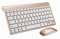 Tastiere e Mouse Wireless,SUAVER Tastiere ultra slim compatte Set tastiera e Mouse senza fili 2.4G,Ottico Mouse(DPI 800/1200/1600) per PC Laptop Windows Mac (Oro)
