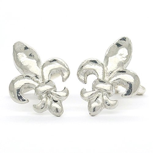 Boutons de Manchette Fleur de Lys - Faits à la Main en Etain - Fabrication Française