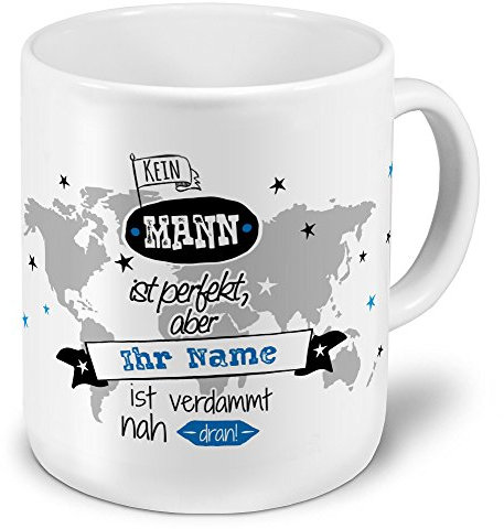 printplanet XXL Riesen-Tasse mit Namen personalisiert - Motiv Nicht Perfekt (Für Männer) - individuell gestalten - Namenstasse, Kaffeebecher, Becher, Mug