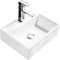 VBChome Design Keramik Rechteckig Waschtisch Handwaschbecken Aufsatz-Waschschale 39cm x 30cm x 12,5cm FÜR BADEZIMMER GÄSTE WC Echo