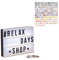 Relaxdays 2 TLG. Light Box Set, Leuchtbox mit 325 Buchstaben & Symbolen, LED Leuchtschild, HxBxT: 22 x 30 x 4,5 cm, weiß/schwarz