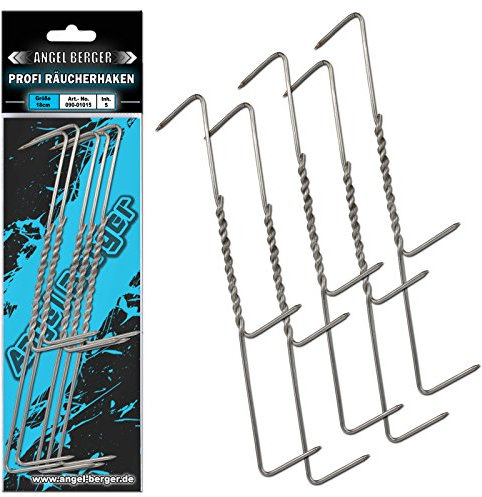 Angel-Berger Profi Räucherhaken 5 Stück Deluxe 5-er, 10-er, 15-er oder 20-er Set (10 Stück)