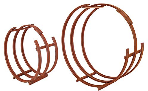 Schönes XXL 2er Set Kaminholzablage Brennholzablage Standregal Kaminholzregal Stahl in Rost-Optik 54,5 x 25 x 55,5 und 79,5x28,7x80,5