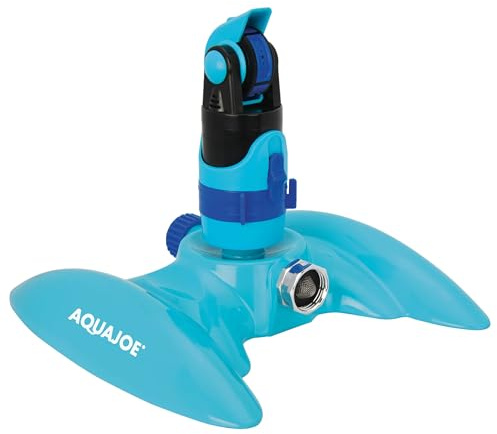 Aqua Joe AJ-MSSBM Arroseur à entraînement par Engrenages à 4 Modes avec Base en métal Plate pour n'importe Quel Paysage